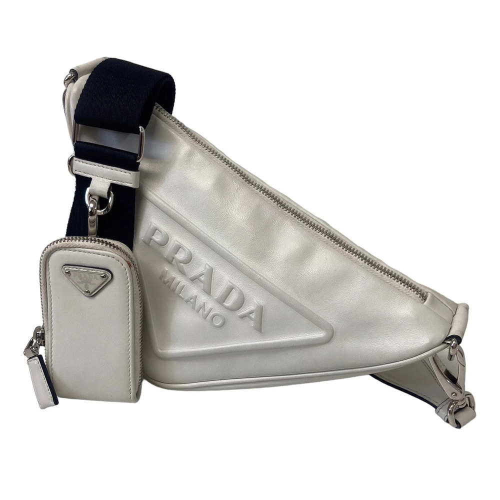 Prada Vitello Leather Shoulder Bag White